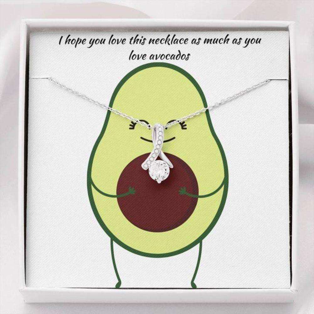 Girlfriend Necklace, Gift Necklace With Message Card Avocado Beauty Necklace Gifts For Friend Rakva