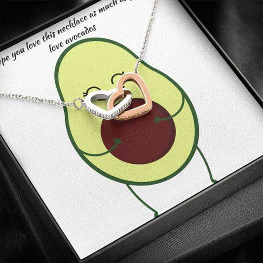 Girlfriend Necklace, Gift Necklace With Message Card Avocado Heart Necklace Gifts For Friend Rakva