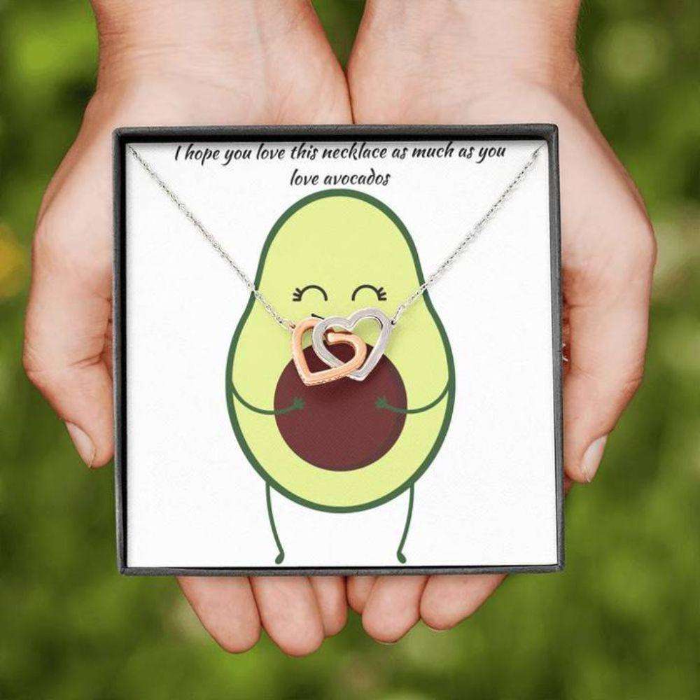 Girlfriend Necklace, Gift Necklace With Message Card Avocado Heart Necklace Gifts For Friend Rakva