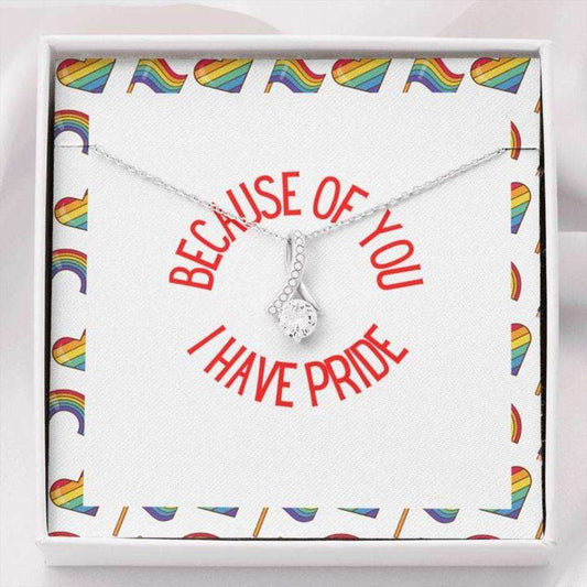 Girlfriend Necklace, Gift Necklace With Message Card Because Of You Lbgtq+ The Gifts For Friend Rakva