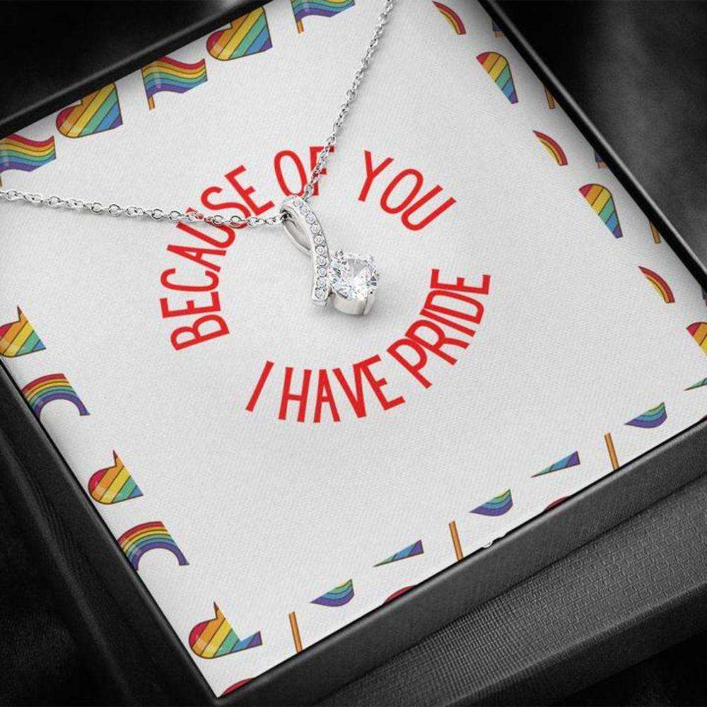 Girlfriend Necklace, Gift Necklace With Message Card Because Of You Lbgtq+ The Gifts For Friend Rakva