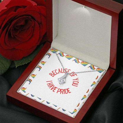 Girlfriend Necklace, Gift Necklace With Message Card Because Of You Lbgtq+ The Gifts For Friend Rakva