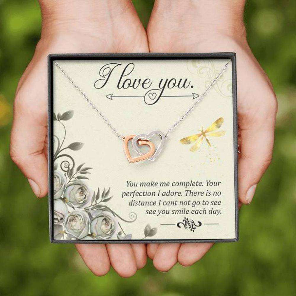 Girlfriend Necklace, Gift Necklace With Message Card I Love You Gifts For Friend Rakva