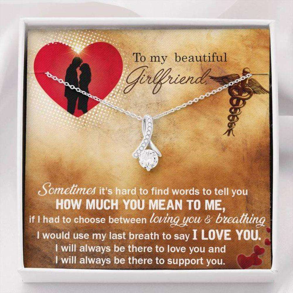 Girlfriend Necklace, Gift Necklace With Message Card To My Nurse Girlfriend Beauty Necklace Gifts For Friend Rakva