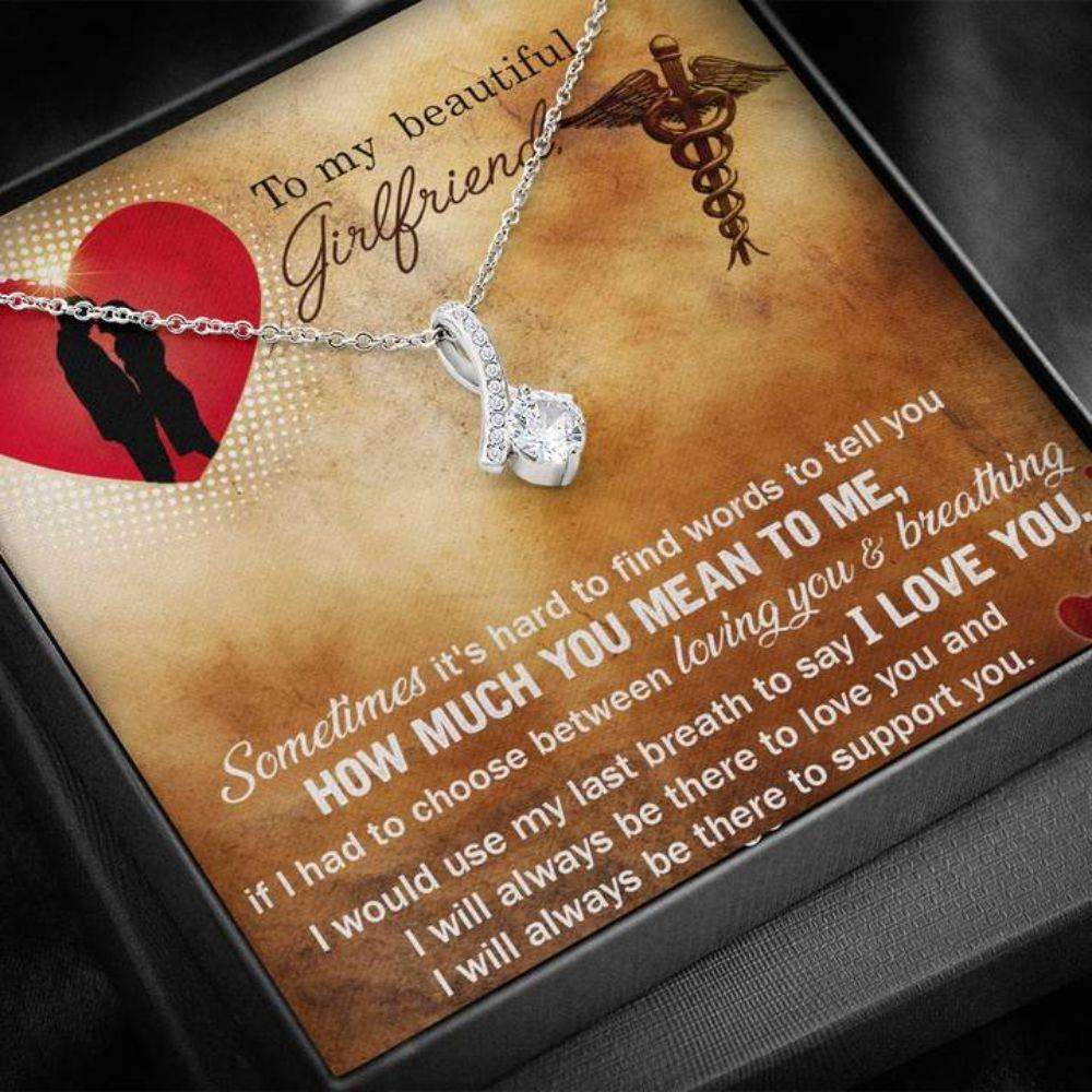 Girlfriend Necklace, Gift Necklace With Message Card To My Nurse Girlfriend Beauty Necklace Gifts For Friend Rakva