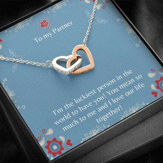 Girlfriend Necklace, Gift Necklace With Message Card To My Partner Blue Gifts For Friend Rakva