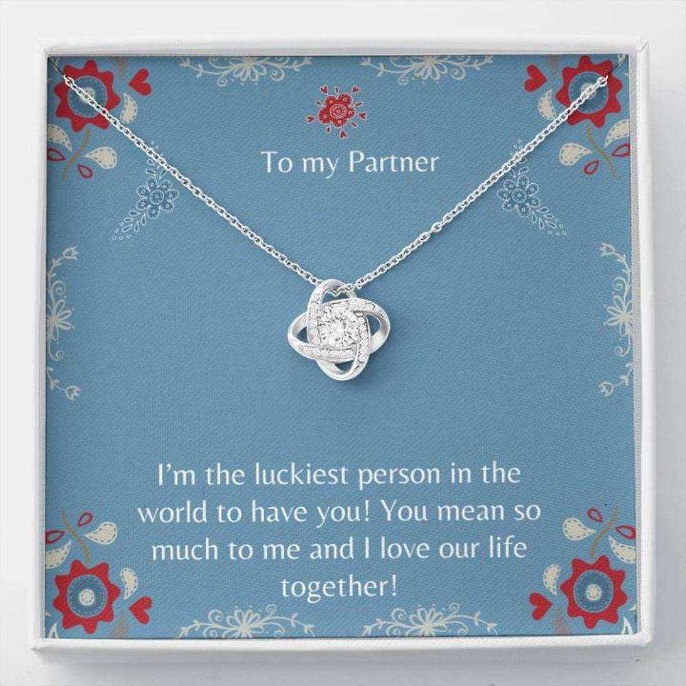 Girlfriend Necklace, Gift Necklace With Message Card To My Partner Blue Necklace Gifts For Friend Rakva