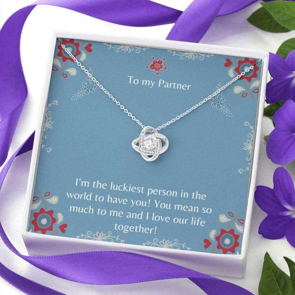 Girlfriend Necklace, Gift Necklace With Message Card To My Partner Blue Necklace Gifts For Friend Rakva