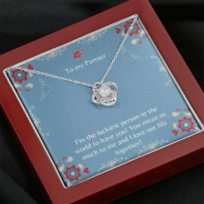 Girlfriend Necklace, Gift Necklace With Message Card To My Partner Blue Necklace Gifts For Friend Rakva