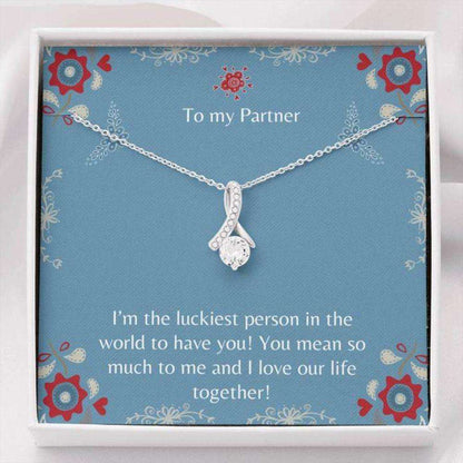 Girlfriend Necklace, Gift Necklace With Message Card To My Partner Blue The Gifts For Friend Rakva