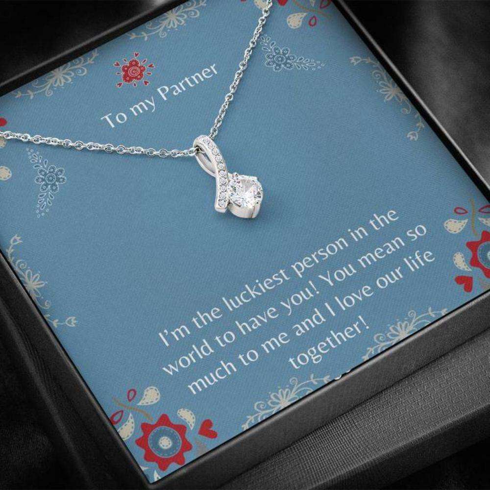 Girlfriend Necklace, Gift Necklace With Message Card To My Partner Blue The Gifts For Friend Rakva