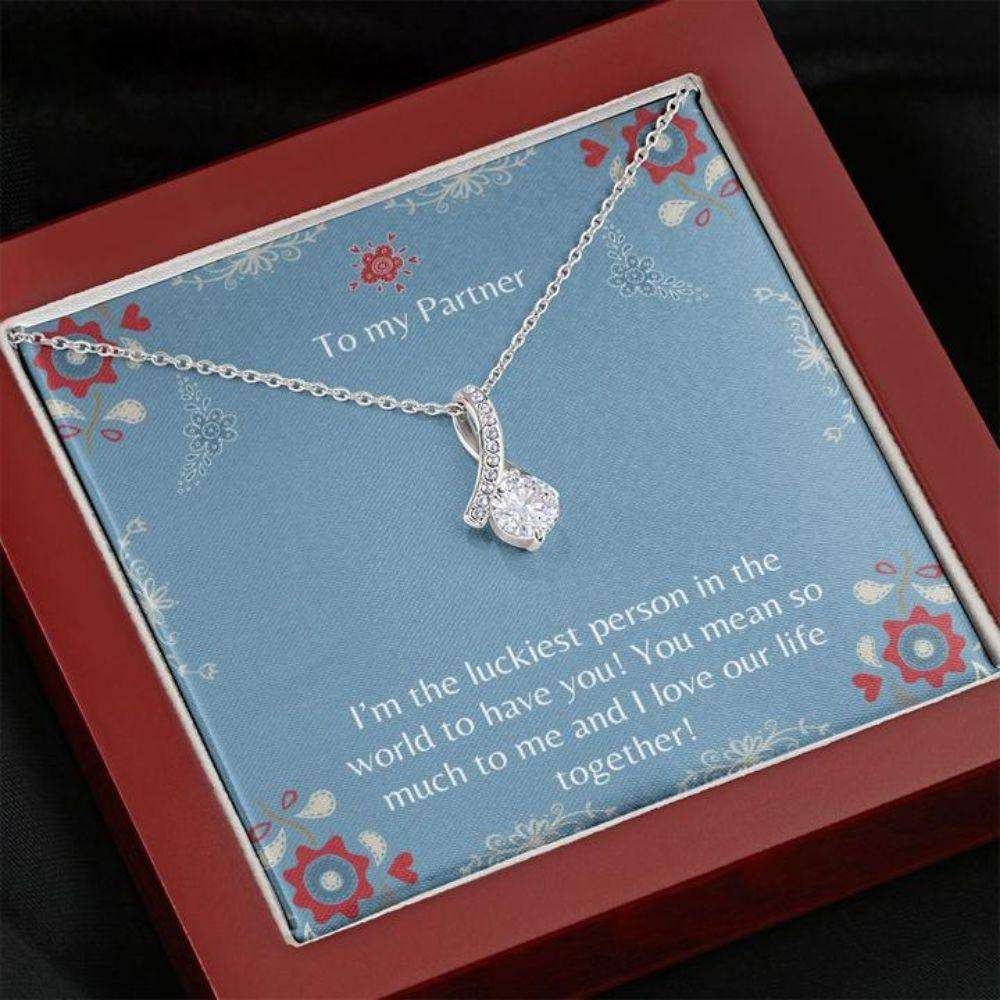 Girlfriend Necklace, Gift Necklace With Message Card To My Partner Blue The Gifts For Friend Rakva