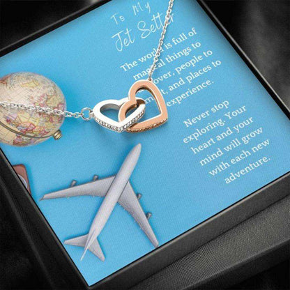 Girlfriend Necklace, Gift Necklace With Message Card To My Travel Lover Gifts For Friend Rakva