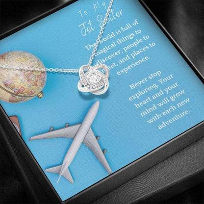 Girlfriend Necklace, Gift Necklace With Message Card To My Travel Lover Stronger Together Gifts For Friend Rakva