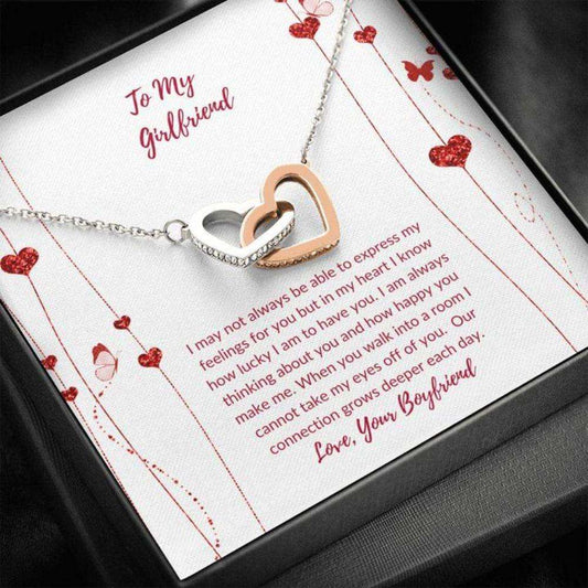 Girlfriend Necklace, Gift Necklace With Message Card Valentine’S To Girlfriend Heart Flowers Gifts For Friend Rakva