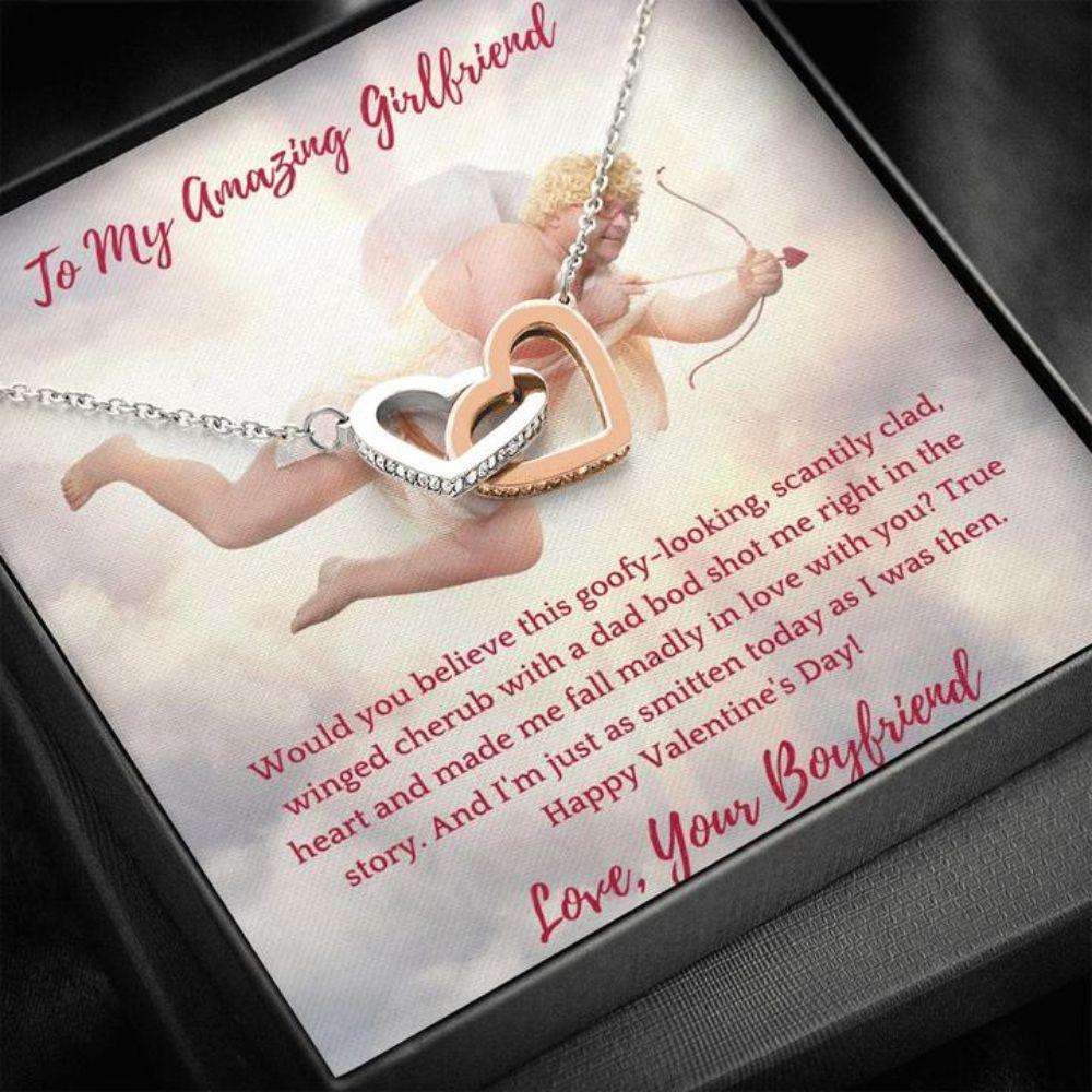 Girlfriend Necklace “ Gift To Girlfriend “ Funny Valentine’S Gift To My Amazing Girlfriend With Big Cupid Gifts For Friend Rakva