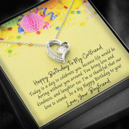 Girlfriend Necklace, Gift To My Girlfriend “ Gift Necklace Happy Birthday To My Girlfriend Yellow Celebrate Gifts For Friend Rakva