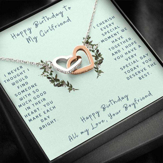 Girlfriend Necklace, Gift To My Girlfriend “ Gift Necklace Message Card “ Birthday To My Girlfriend Gifts For Friend Rakva