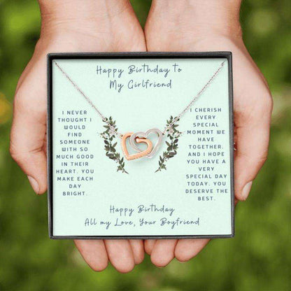 Girlfriend Necklace, Gift To My Girlfriend “ Gift Necklace Message Card “ Birthday To My Girlfriend Gifts For Friend Rakva