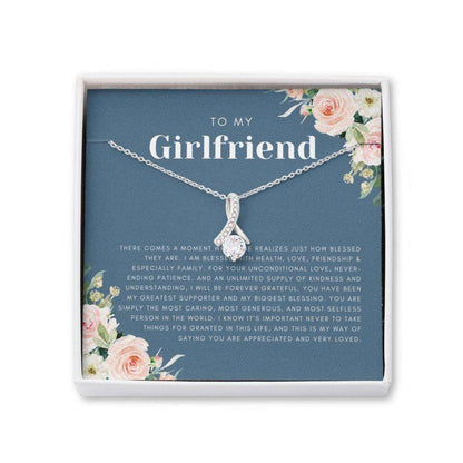 Girlfriend Necklace, Gifts For Girlfriend: Girlfriend Birthday Christmas Valentines Day Necklace, Gift For Her Beauty Necklace Gift For Bride Rakva