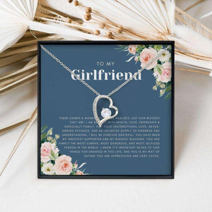 Girlfriend Necklace, Gifts For Girlfriend: Girlfriend Birthday Christmas Valentines Day Necklace, Gift For Her Forever Love Necklace Gift For Bride Rakva