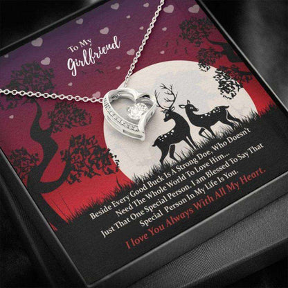 Girlfriend Necklace, Girlfriend Gift “ Deer Doe Buck Gift Necklace “ Jewelry Message Card “ Gift For Girlfriend Gifts For Friend Rakva