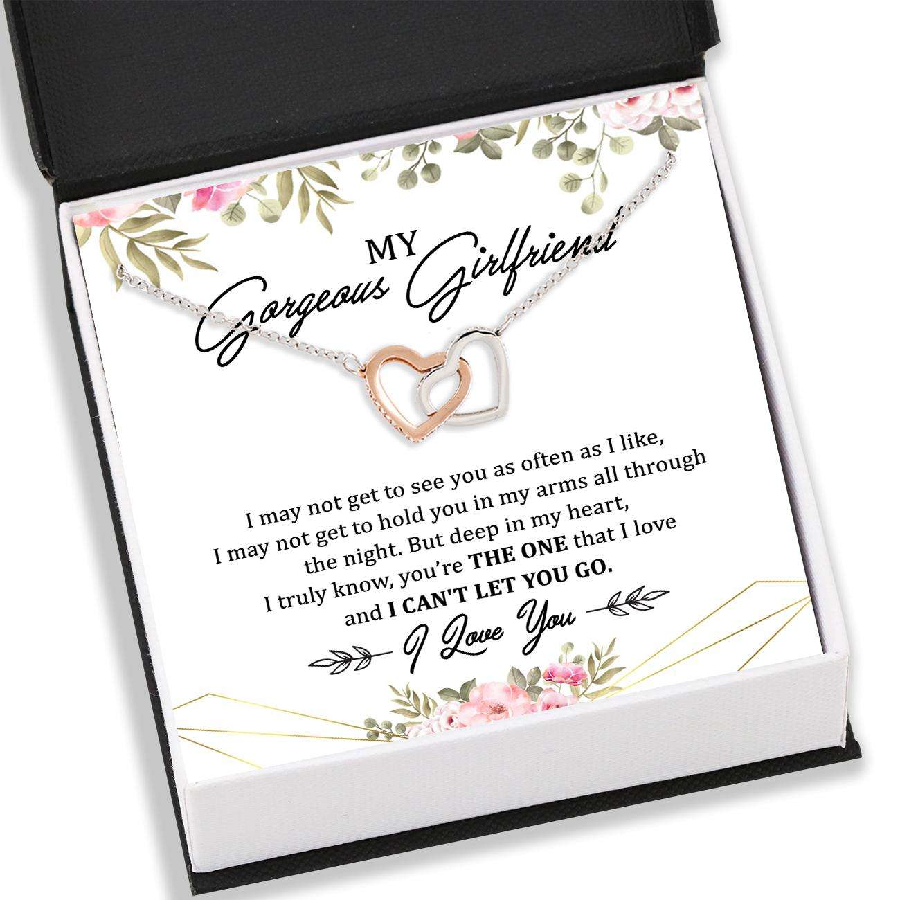 Girlfriend Necklace, Gorgeous Girlfriend Necklace Card Message “ Interlocking Hearts Necklace For Karwa Chauth Rakva