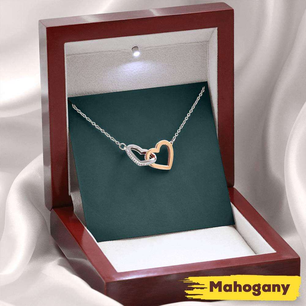 Girlfriend Necklace, Gorgeous Girlfriend Necklace Card Message “ Interlocking Hearts Necklace For Karwa Chauth Rakva