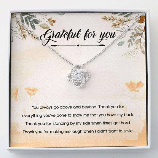 Girlfriend Necklace, Gratefull For You “ Love Knots Necklace Gifts For Friend Rakva