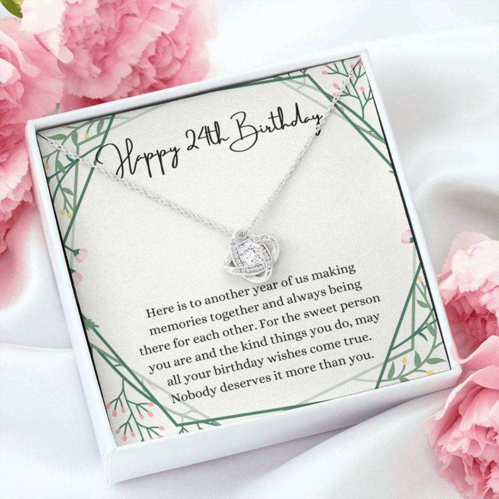 Girlfriend Necklace, Happy 24Th Birthday Necklace, Gift For 24Th Birthday, 24 Years Old Birthday Woman Dughter's Day Rakva