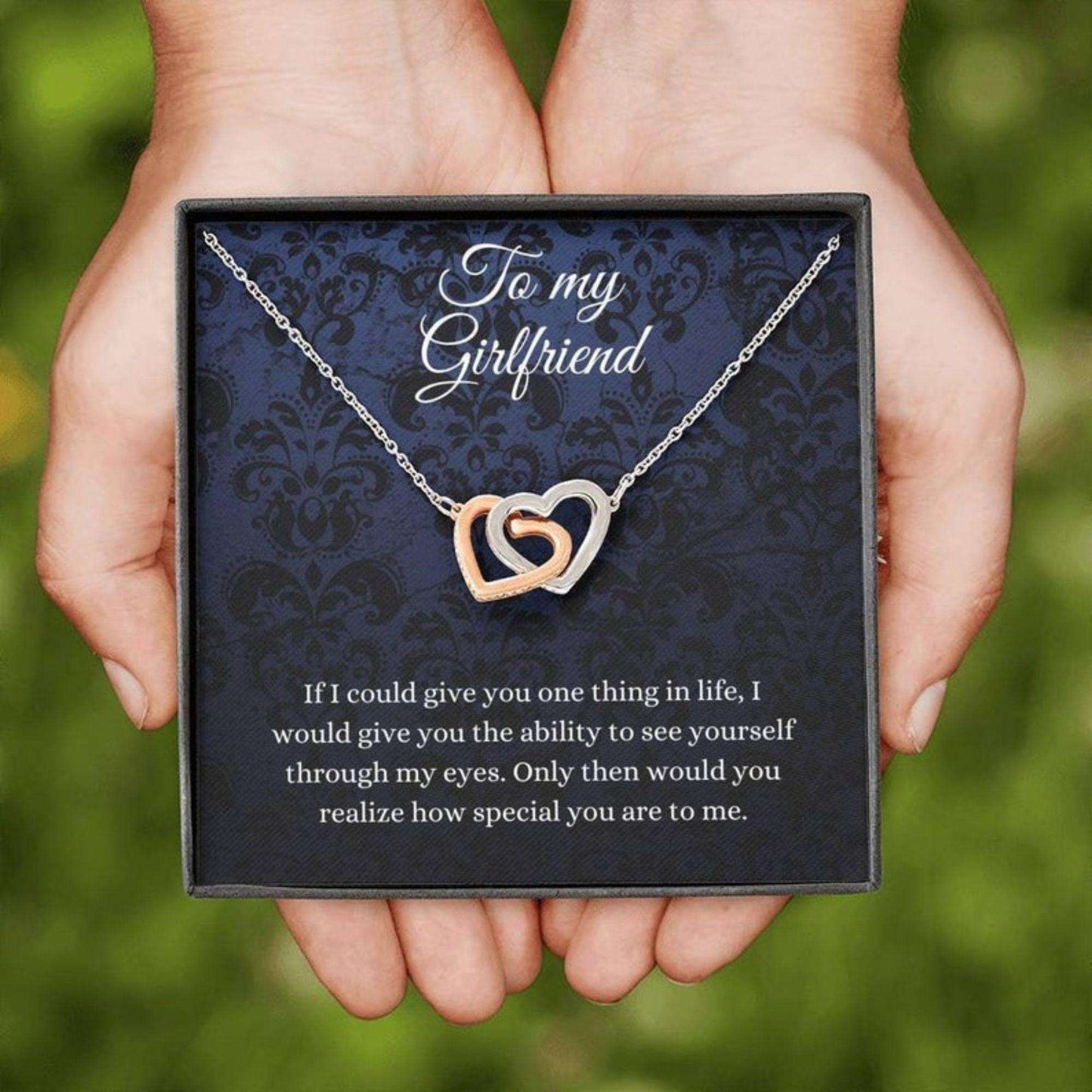 Girlfriend Necklace, Hearts Necklace To My Girlfriend Christmas, Girlfriend Anniversary Valentines Day Necklace Gift From Boyfriend Gifts For Friend Rakva