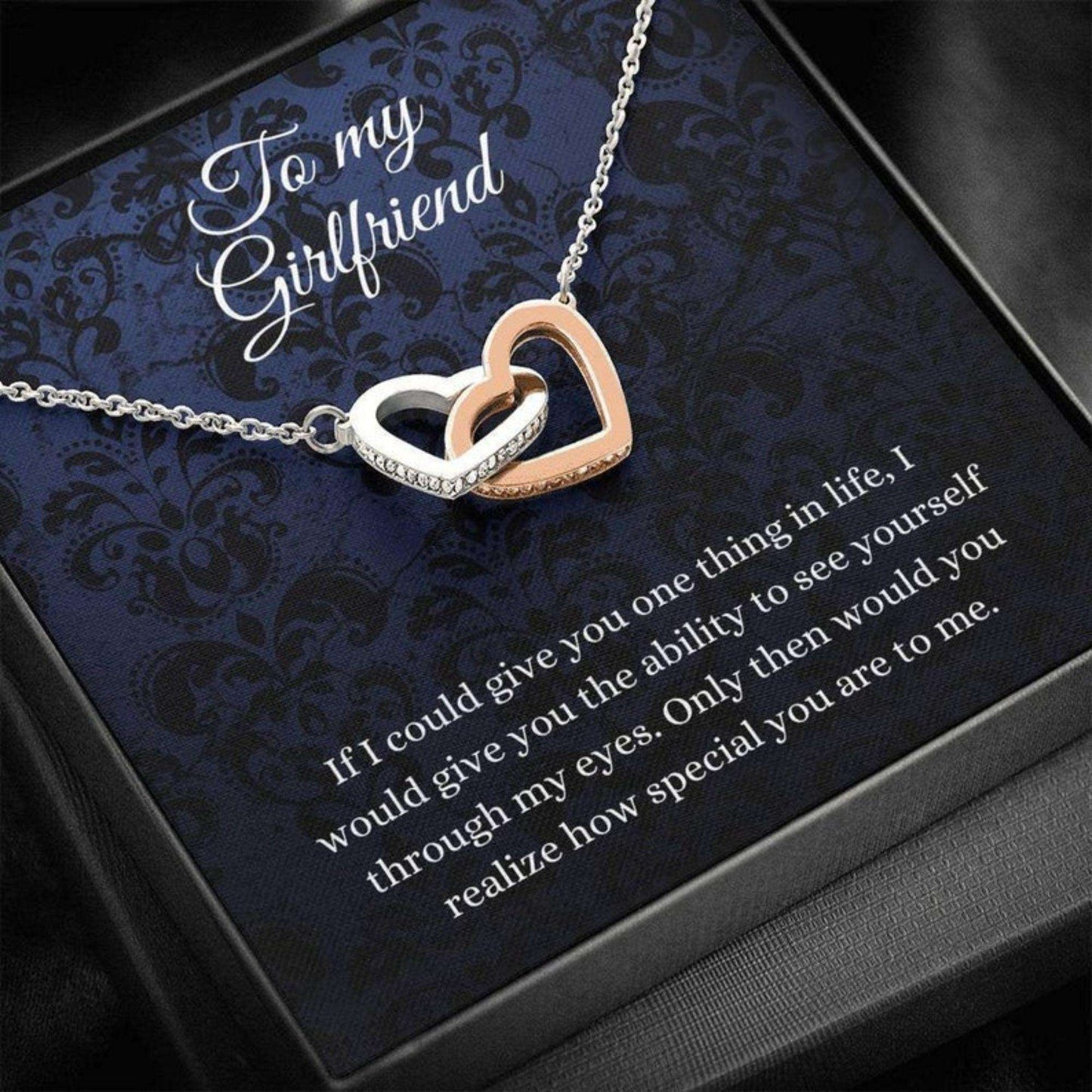 Girlfriend Necklace, Hearts Necklace To My Girlfriend Christmas, Girlfriend Anniversary Valentines Day Necklace Gift From Boyfriend Gifts For Friend Rakva