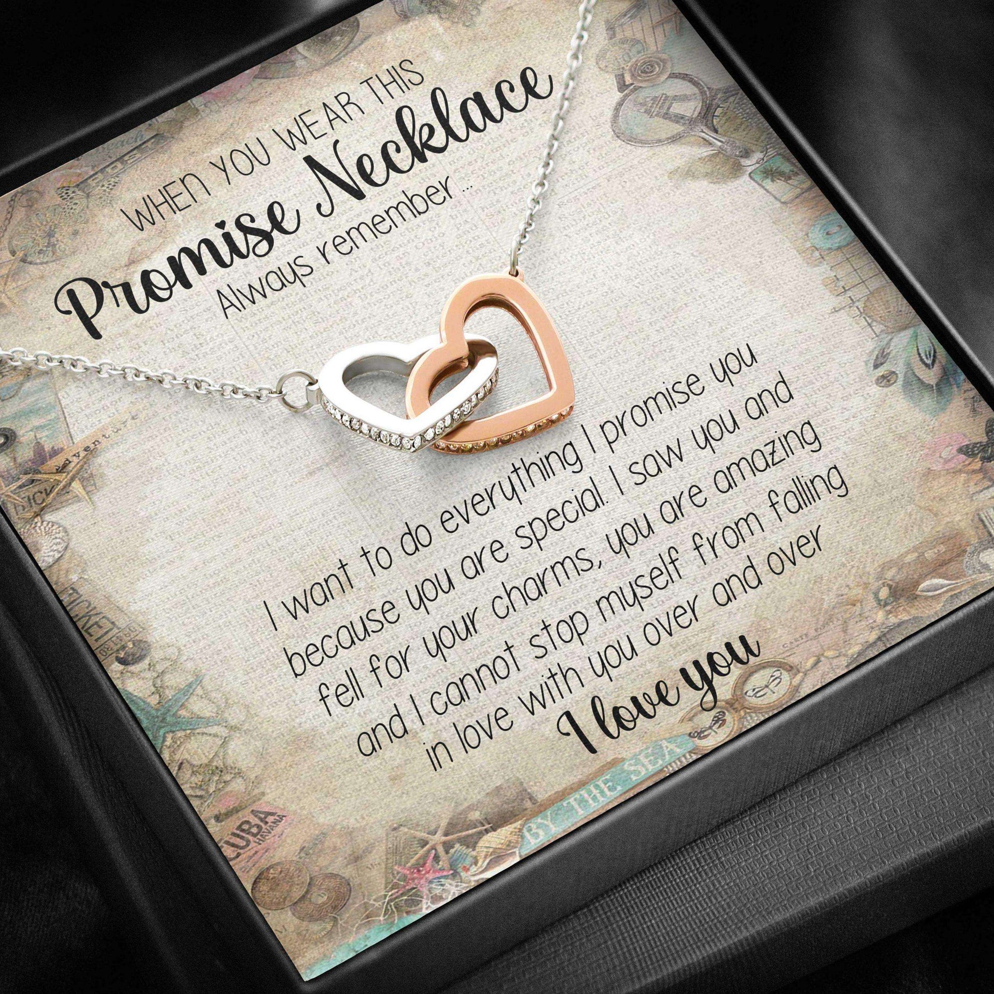 Girlfriend Necklace, Interlocking Hearts “ Promise Necklace You Are Special Necklace Gifts For Friend Rakva