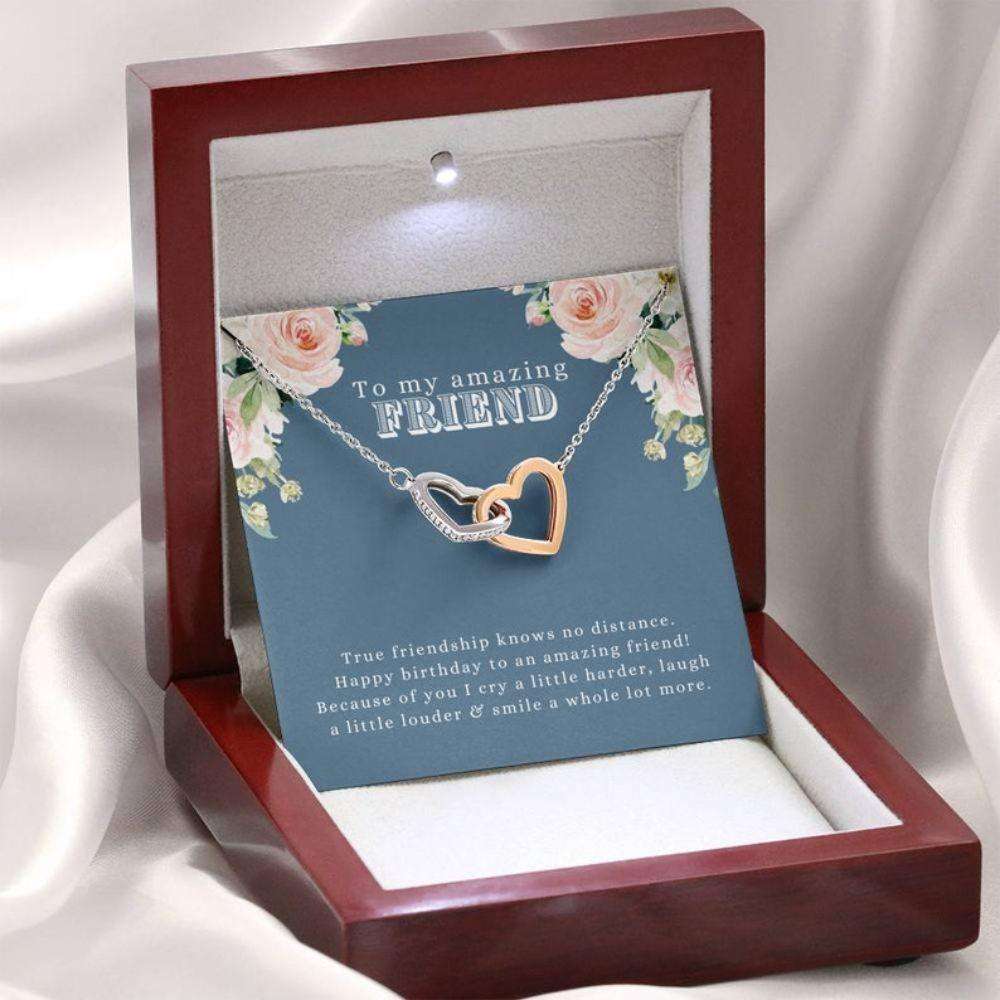 Girlfriend Necklace, Long Distance Gift For Best Friend, Friendship Gift For Bestie, Heart Necklace For Girlfriend Happy Birthday Gifts For Friend Rakva