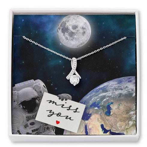 Girlfriend Necklace, Miss You Astronaut “ Alluring Beauty Necklace Gifts For Friend Rakva