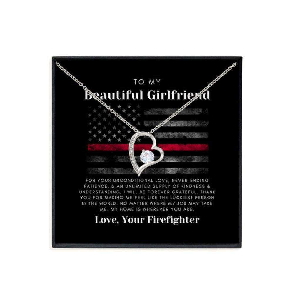 Girlfriend Necklace, Necklace For Firefighter Girlfriend, Christmas Necklace For Her, Fire Fighter Girlfriend Birthday Necklace Gift For Bride Rakva