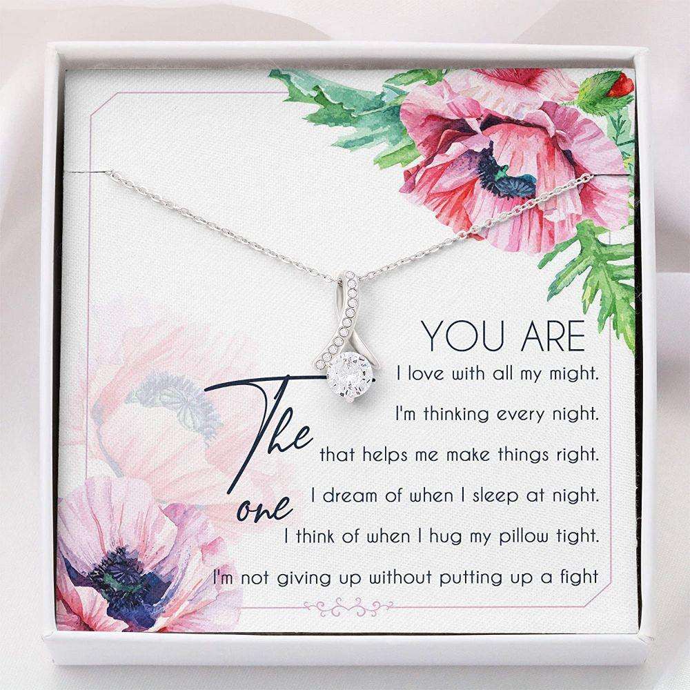 Girlfriend Necklace, Necklace Gifts For Her “ You Are The One Necklace “ Alluring Beauty Necklace With Gift Box For Karwa Chauth Rakva