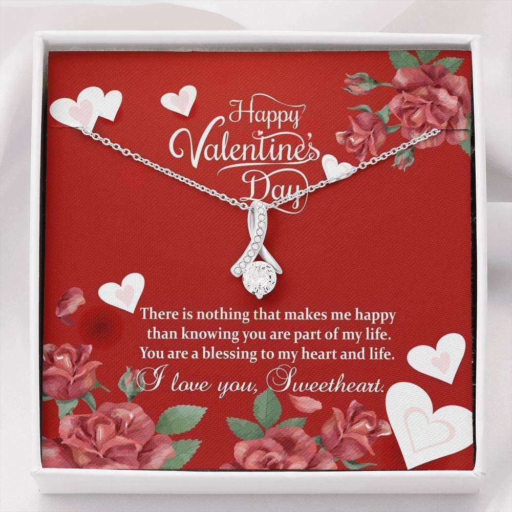 Girlfriend Necklace, Necklace Pendant Cubic Zirconia Gift For Her Valentine Gift “ You Make Me Happy! Gifts For Friend Rakva