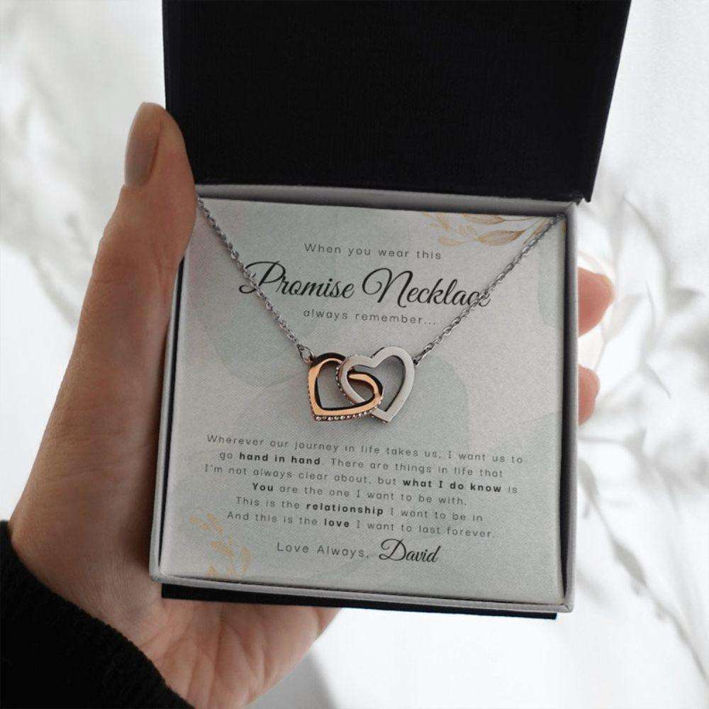 Girlfriend Necklace, Personalized Promise Necklace, Girlfriend Gift From Boyfriend, Romantic Anniversary Necklace Gift Gift For Bride Rakva