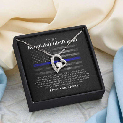 Girlfriend Necklace, Police Girlfriend Gift: Forever Love Necklace, Gift For Sheriff, Cop, Leo Gifts For Friend Rakva