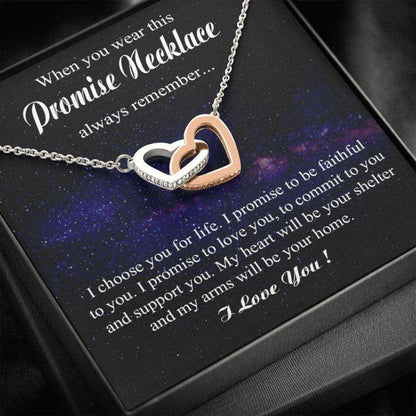 Girlfriend Necklace, Promise Inter Heart Necklace For Her, Gift For Girlfriend From Boyfriend, Anniversary Necklace Gift For Girlfriend Wife Gifts For Friend Rakva