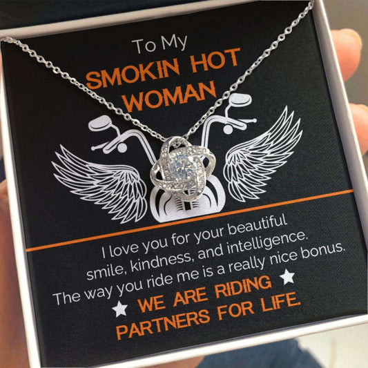 Girlfriend Necklace, Smokin Hot Woman Girlfriend Valentines Day Necklace Hot Girlfriend Gift For Biker Girl Motorcycle Rider Necklace Gifts For Friend Rakva