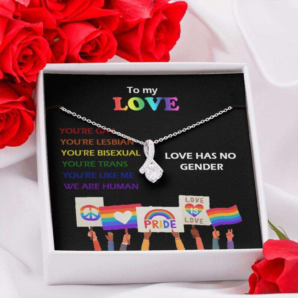 Girlfriend Necklace, The Pride Necklace, Lgbt Gift, Love Has No Gender, Rainbow Necklace, Pride Month, Equal Necklace Gifts For Friend Rakva