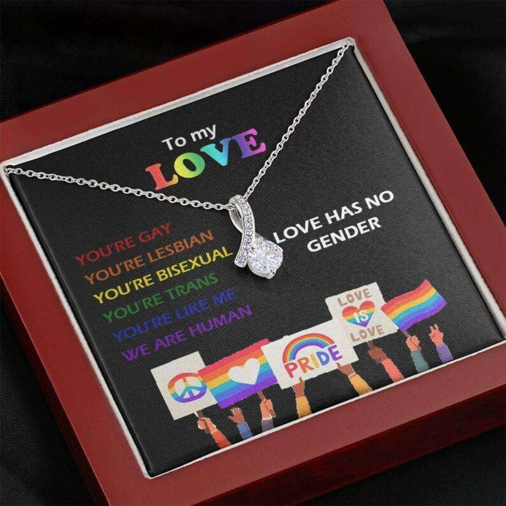 Girlfriend Necklace, The Pride Necklace, Lgbt Gift, Love Has No Gender, Rainbow Necklace, Pride Month, Equal Necklace Gifts For Friend Rakva