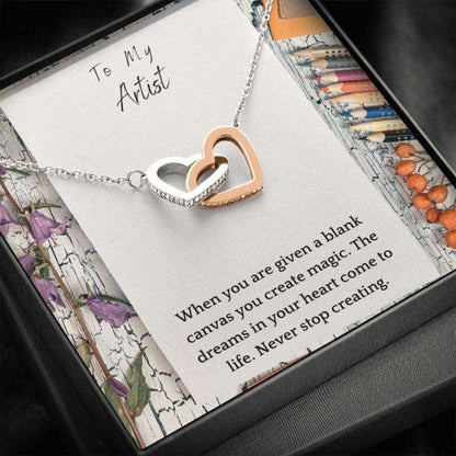 Girlfriend Necklace, To My Artist “ Gift Necklace With Message Card Gifts For Friend Rakva