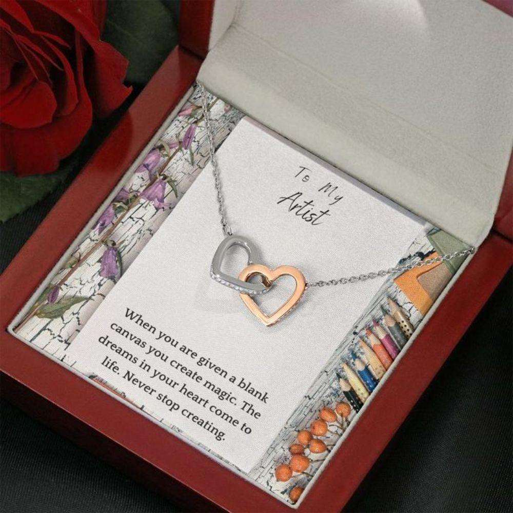 Girlfriend Necklace, To My Artist “ Gift Necklace With Message Card Gifts For Friend Rakva