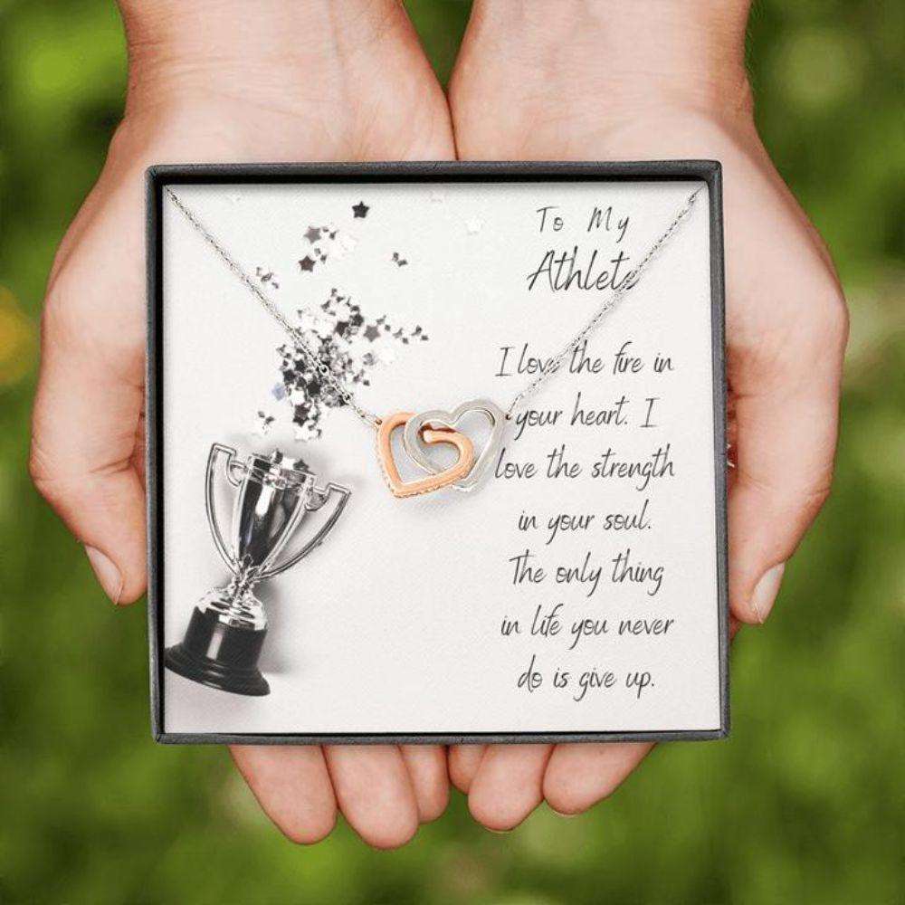 Girlfriend Necklace, To My Athlete “ Gift Necklace With Message Card Gifts For Friend Rakva