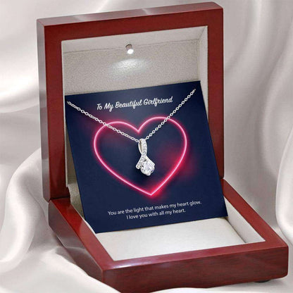 Girlfriend Necklace, To My Beautiful Girlfriend Alluring Beauty Necklace Gift For Bride Rakva