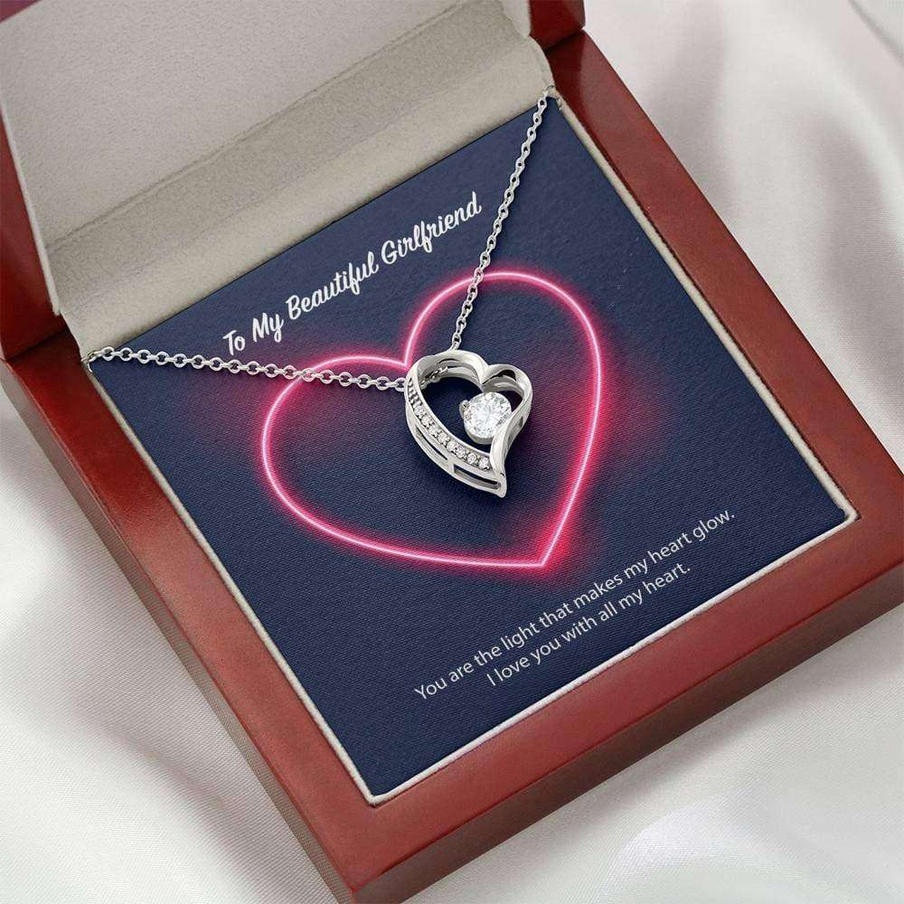 Girlfriend Necklace, To My Beautiful Girlfriend Forever Love Necklace Gift For Bride Rakva