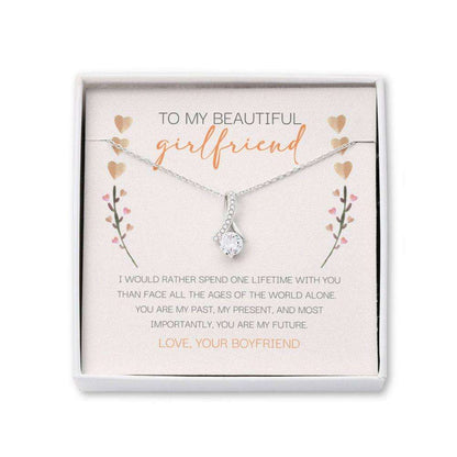 Girlfriend Necklace, To My Beautiful Girlfriend Necklace, Anniversary Necklace Gift From Boyfriend, Pretty Necklace For Her Gift For Bride Rakva